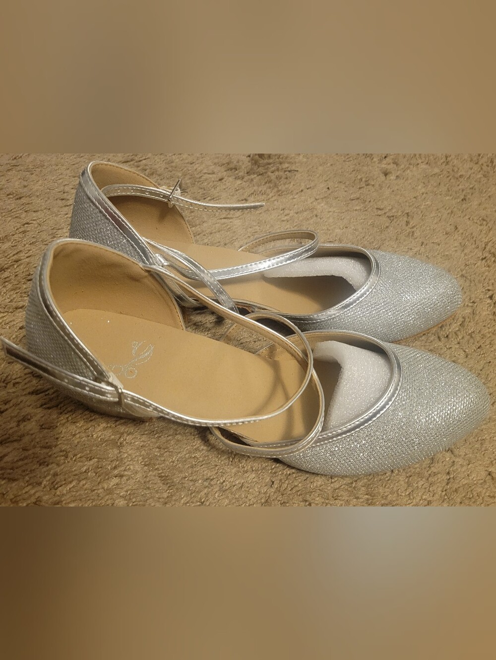 Women's Silver Sparkle Ballroom Dance Heels